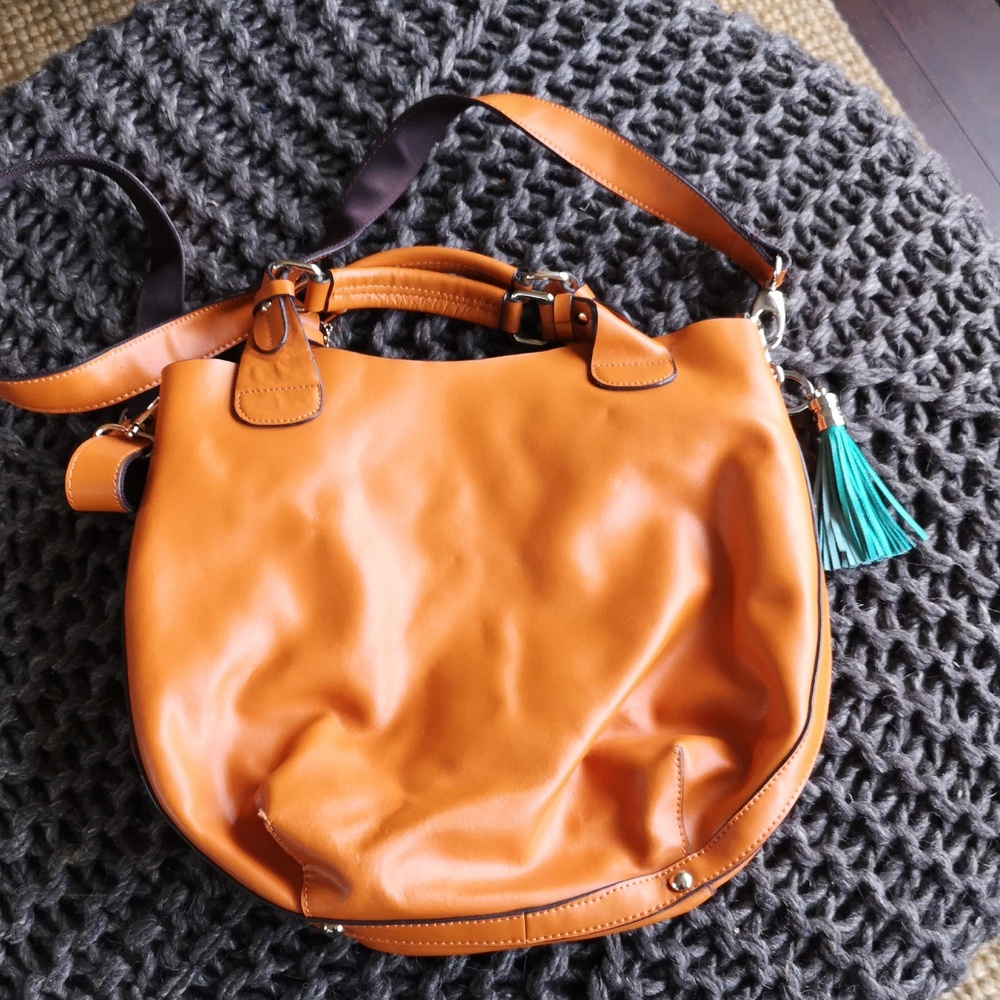 Danier orange leather bag